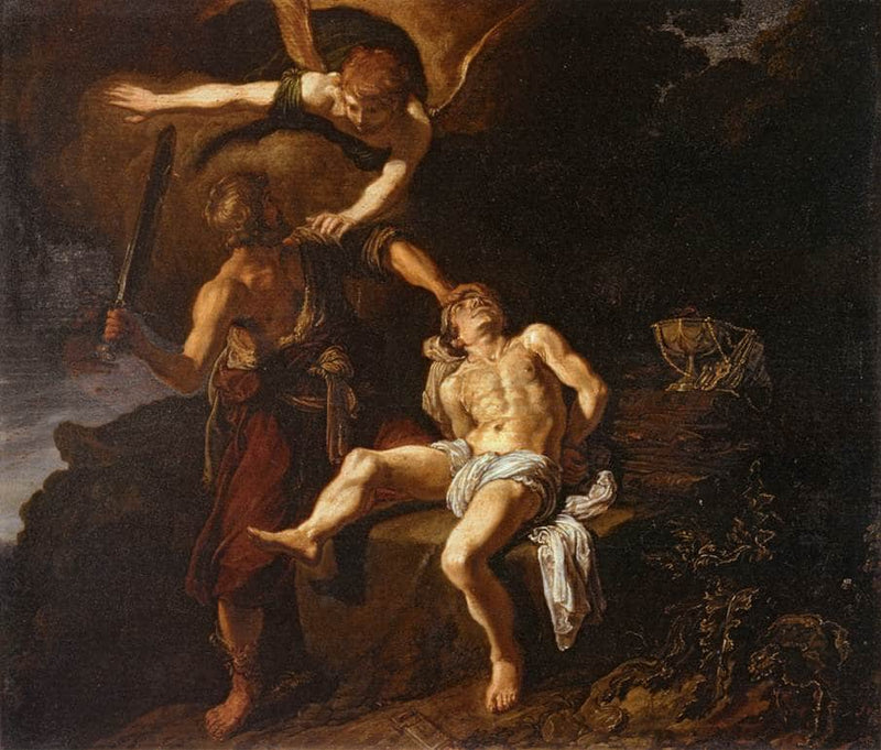The Angel of the Lord Preventing Abraham from Sacrificing his Son Isaac on gallery wrap