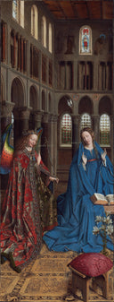 The Annunciation by Jan van Eyck, religion oil painting wall art, Northern Renaissance