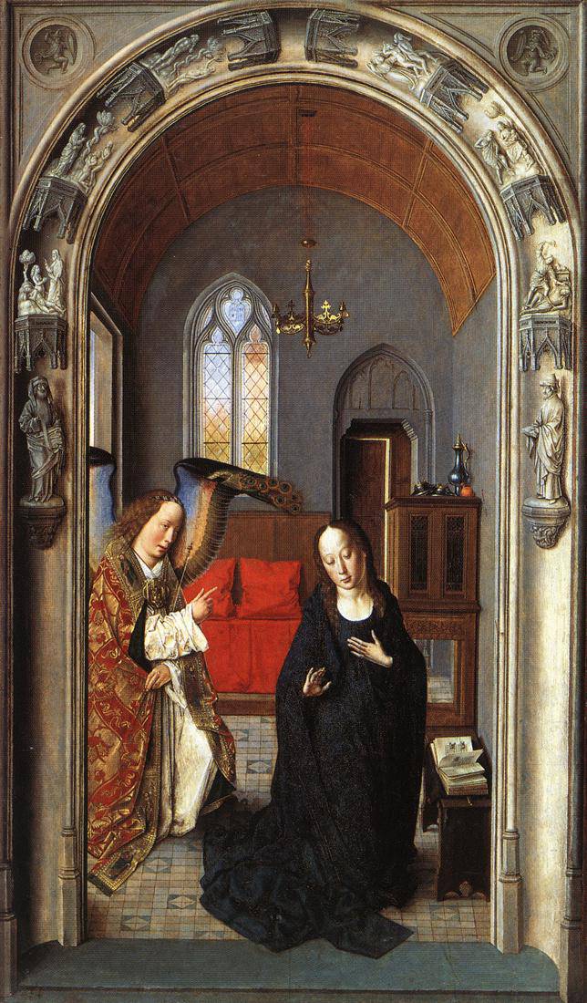 The Annunciation ((Polyptych of the Virgin, the wing) - Dirk Bouts