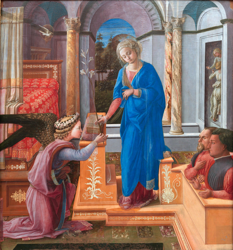 The Annunciation with two Kneeling Donors - Filippo Lippi