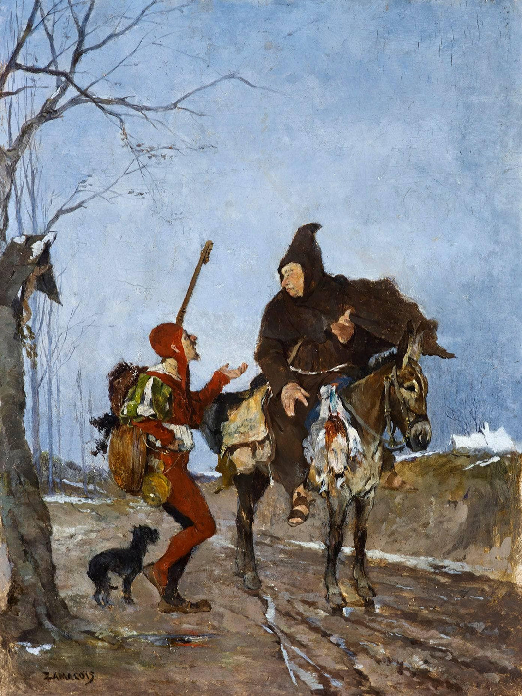 The Ant and the Grasshopper by Eduardo Zamacois — hand-painted cultural oil painting reproduction on canvas