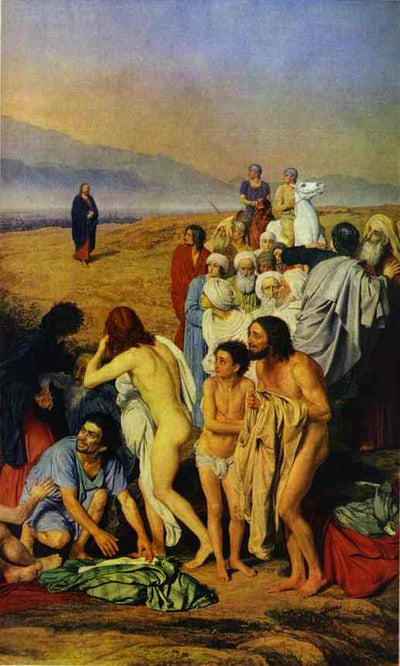 The Appearance of Christ to the People (detail) by Alexander Ivanov — oil painting reproduction