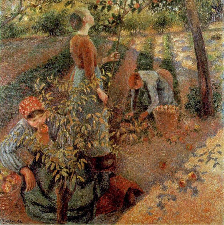 The Apple Pickers by Camille Pissarro — hand-painted landscape oil painting reproduction on canvas