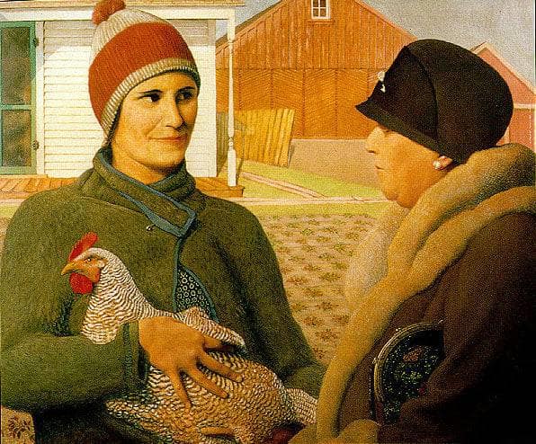The Appraisal by Grant Wood — hand-painted animal oil painting reproduction on canvas