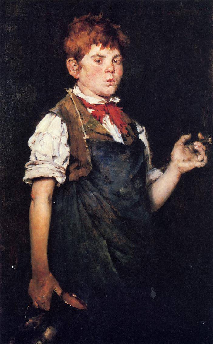 The Apprentice (Boy Smoking) by William Merritt Chase — hand-painted portrait oil painting reproduction on canvas
