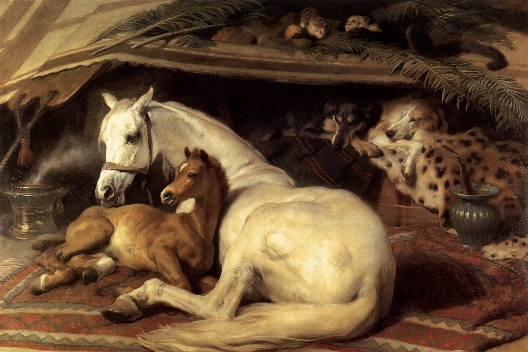 The Arab Tent by Edwin Henry Landseer — hand-painted animal oil painting reproduction on canvas