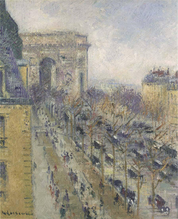 The Arc de Triomphe Friedland Avenue by Gustave Loiseau — hand-painted botanical oil painting reproduction on canvas