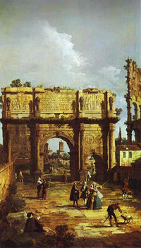 The Arch of Constantine by Bernardo Bellotto — hand-painted architectural oil painting reproduction on canvas