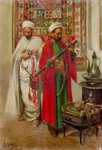 The arms dealer's shop by Gustavo Simoni — hand-painted cultural oil painting reproduction on canvas