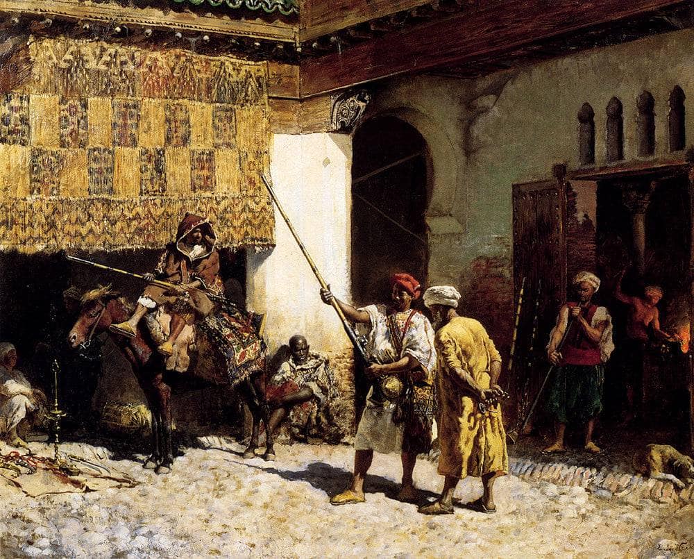 The Arms Merchant by Edwin Lord Weeks — hand-painted architectural oil painting reproduction on canvas