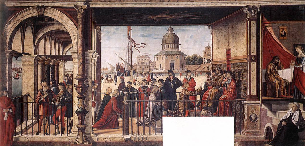 The Arrival of the English Ambassadors by Vittore Carpaccio, hand-painted architectural oil painting reproduction on canvas