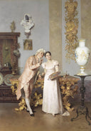The art lesson by Francesco Beda — female oil painting wall art, Academicism