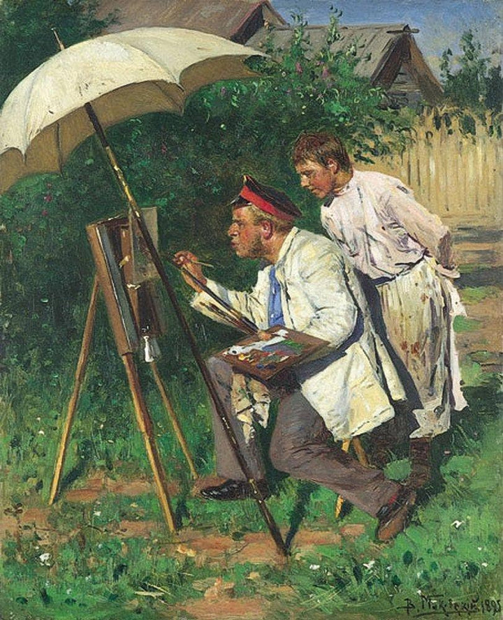 The artist and the apprentice by Vladimir Makovsky — hand-painted portrait oil painting reproduction on canvas
