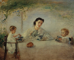 The artist's family at breakfast - Anton Romako