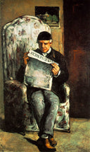 The Artist's Father Reading his Newspaper by Paul Cezanne — hand-painted portrait oil painting reproduction on canvas