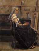 The Artist's Studio by Camille Corot — hand-painted animal oil painting reproduction on canvas