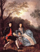 The Artist with his Wife and Daughter by Thomas Gainsborough — group oil painting wall art, Rococo