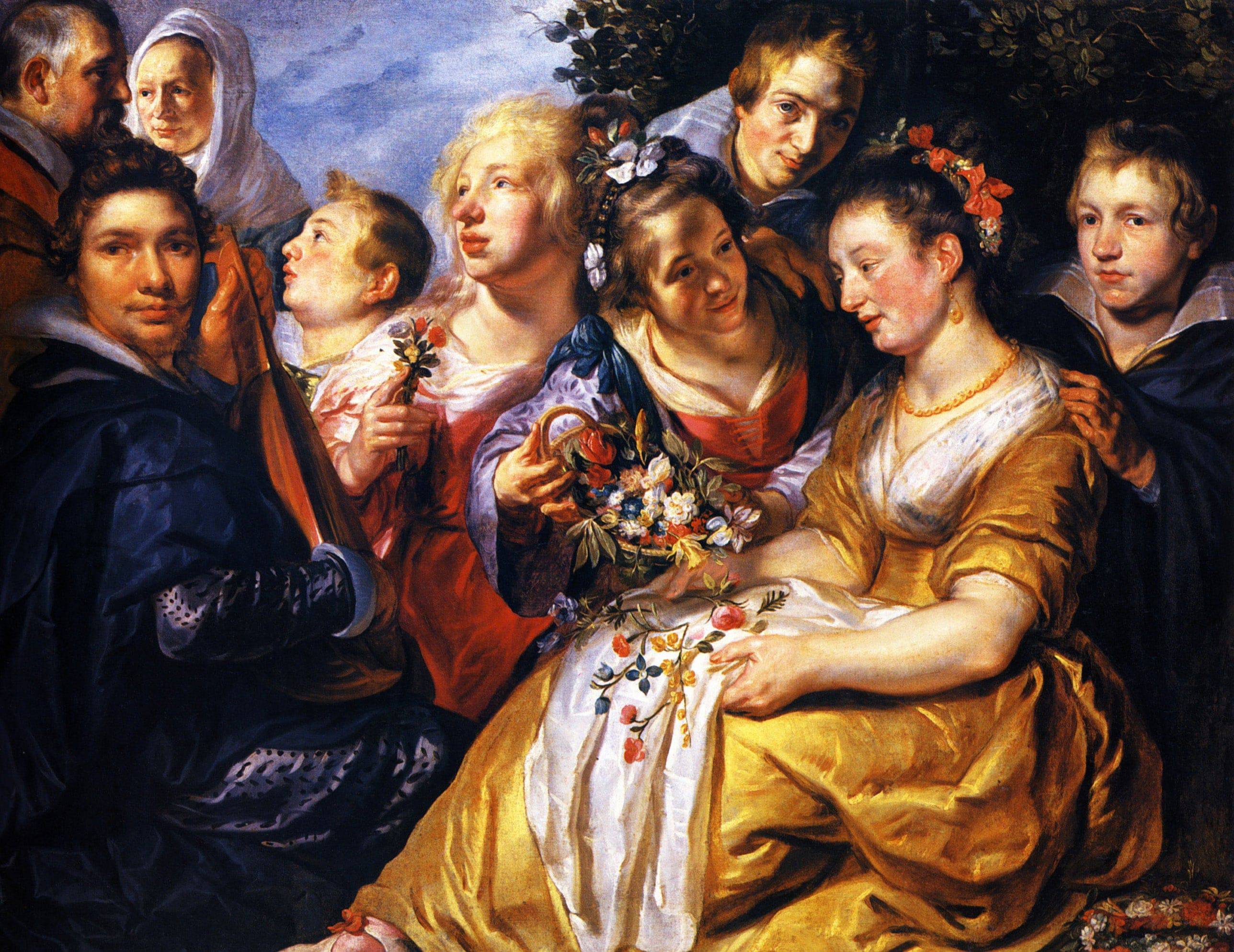 The Artist with the Family of his Father-in-Law Adam Van Noort - Jacob Jordaens