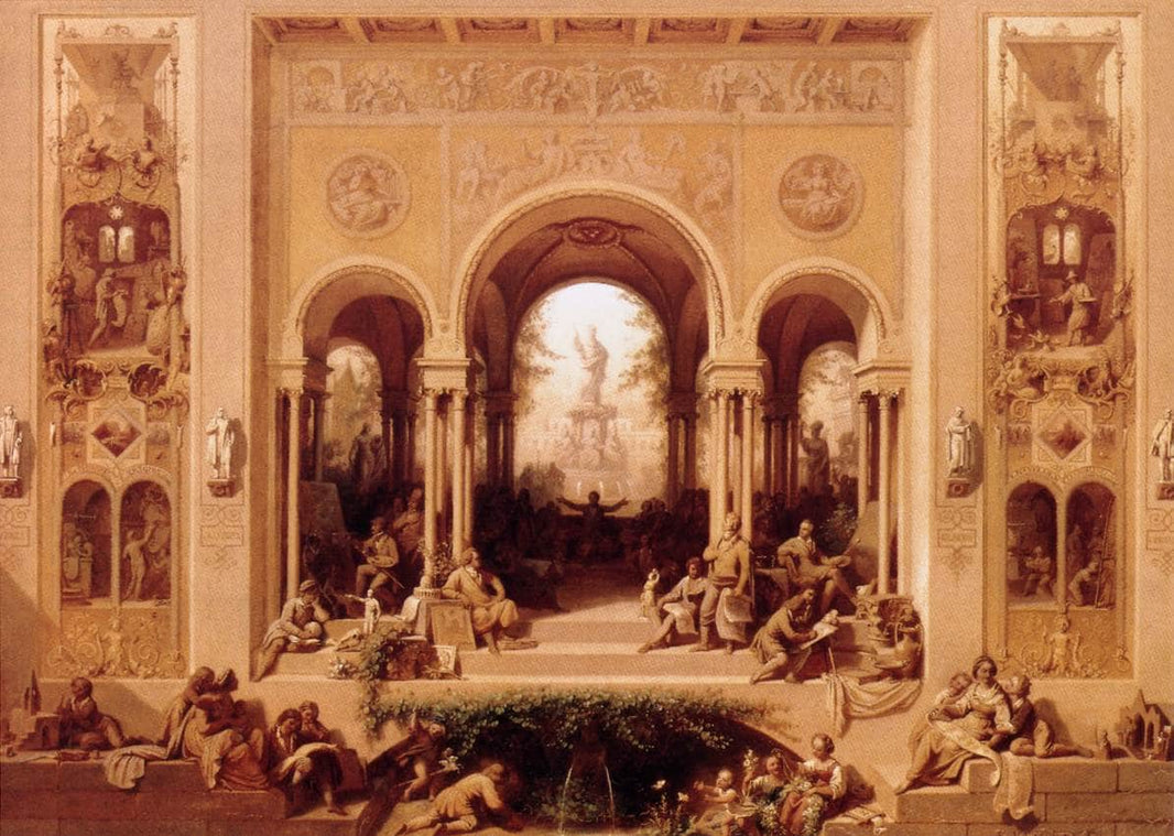 the Arts Flourishing in Munich by Wilhelm von Kaulbach — hand-painted architectural oil painting reproduction on canvas