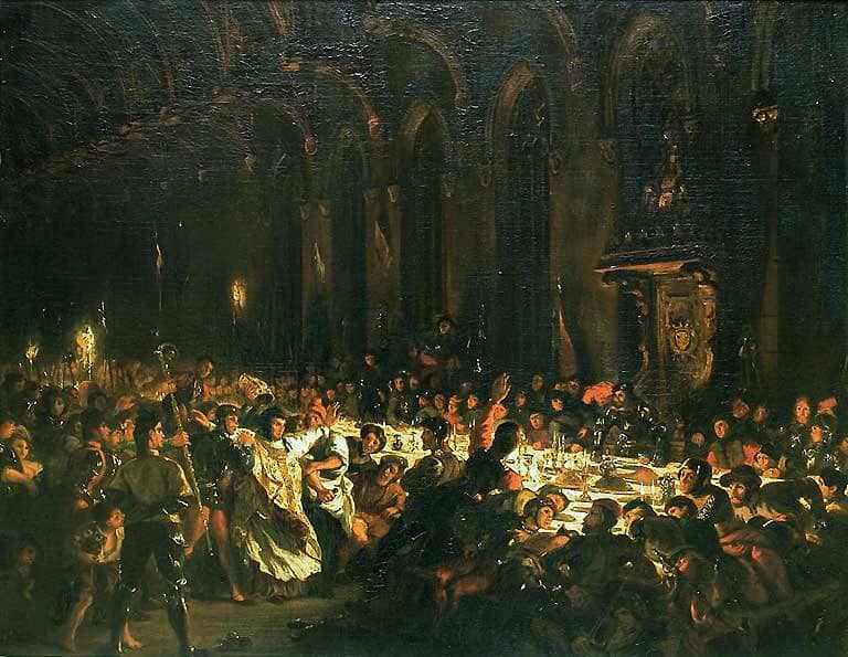 The Assassination of the Bishop of Liege by Eugene Delacroix — hand-painted cultural oil painting reproduction on canvas