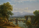 The Augustus Bridge over the River Nera, near the City of Narni, Italy by Jean-Joseph-Xavier Bidauld — hand-painted botanical oil painting reproduction on canvas