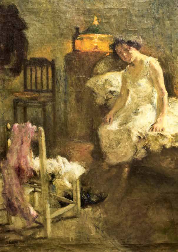 The awakening by Umberto Veruda — hand-painted portrait oil painting reproduction on canvas