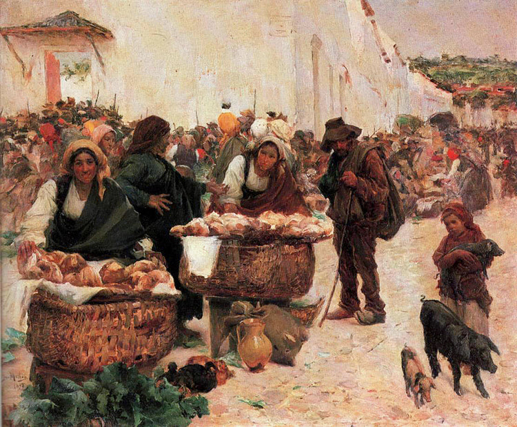 The bakers, a market in Figueiró - Jose Malhoa