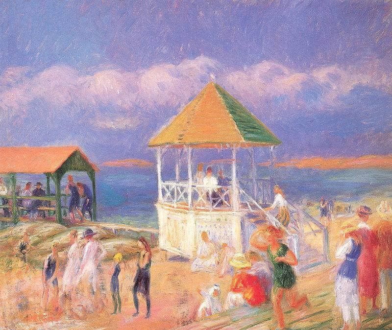The Bandstand by William James Glackens — hand-painted landscape oil painting reproduction on canvas