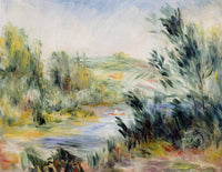 The Banks of a River, Rower in a Boat by Pierre-Auguste Renoir — hand-painted botanical oil painting reproduction on canvas