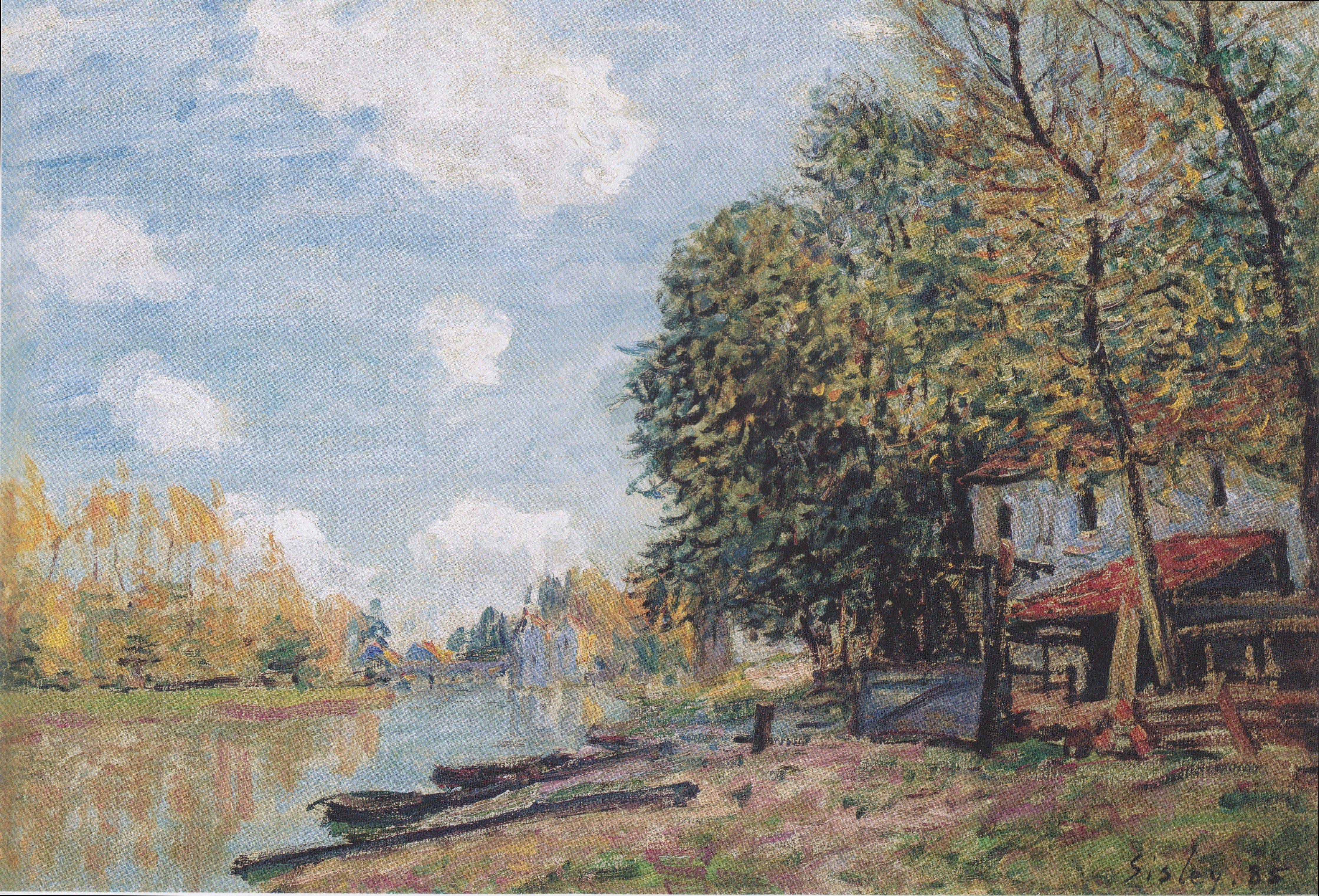 The banks of the Loing Moret - Alfred Sisley