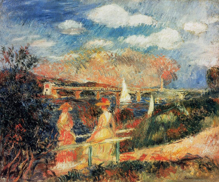 The Banks of the Seine at Argenteuil by Pierre-Auguste Renoir — hand-painted landscape oil painting reproduction on canvas
