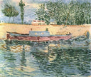 The Banks of the Seine with Boats by Vincent van Gogh — ships oil painting wall art, Post Impressionism