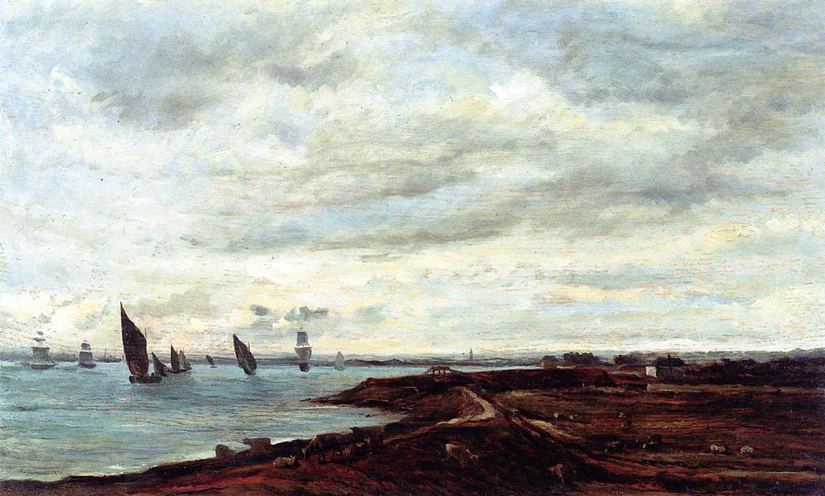 The Banks of the Thames at Eames - Charles-Francois Daubigny