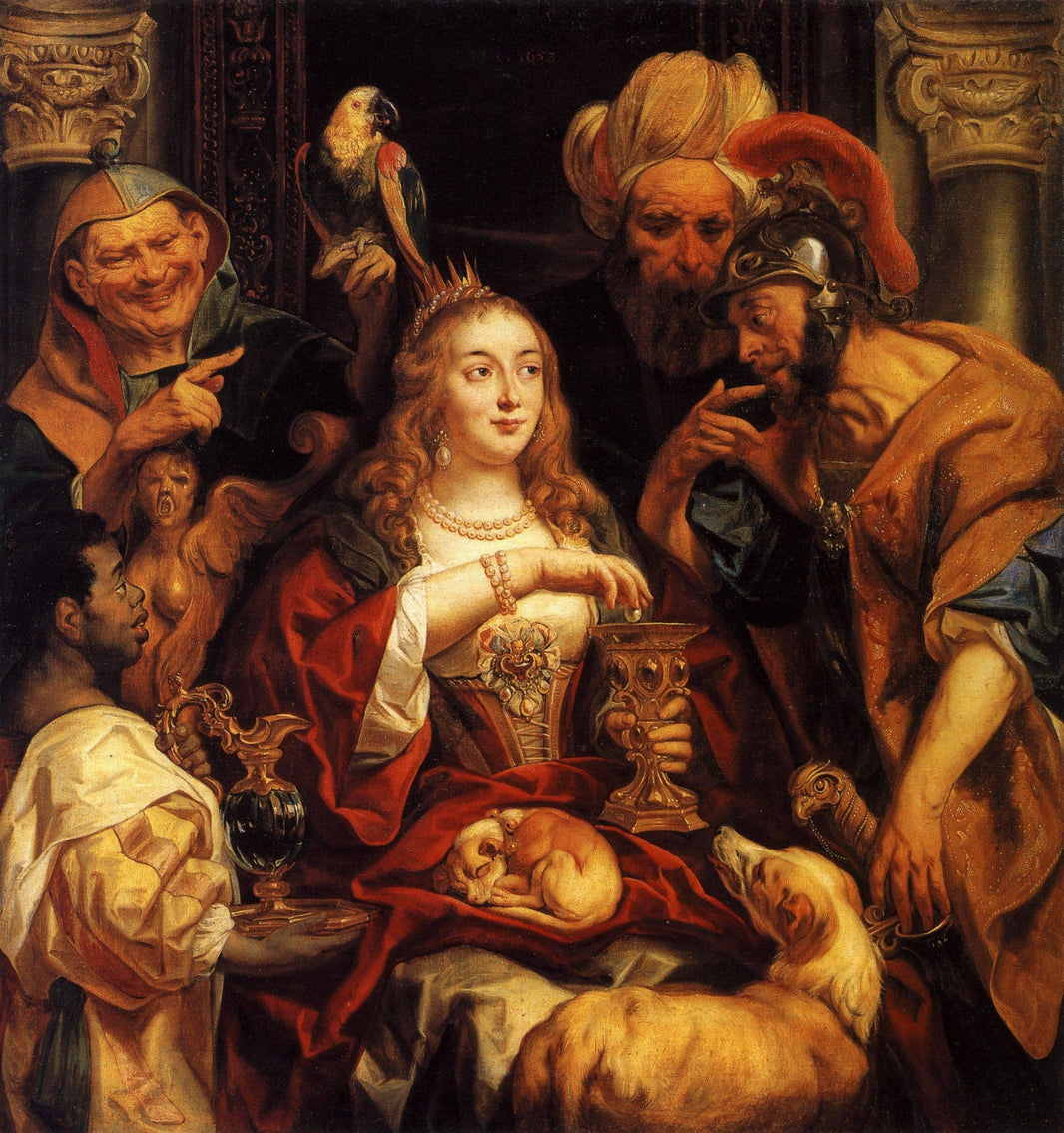 The Banquet of Cleopatra by Jacob Jordaens — hand-painted animal oil painting reproduction on canvas