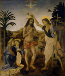 The Baptism of Christ by Andrea del Verrocchio — group oil painting wall art, Early Renaissance