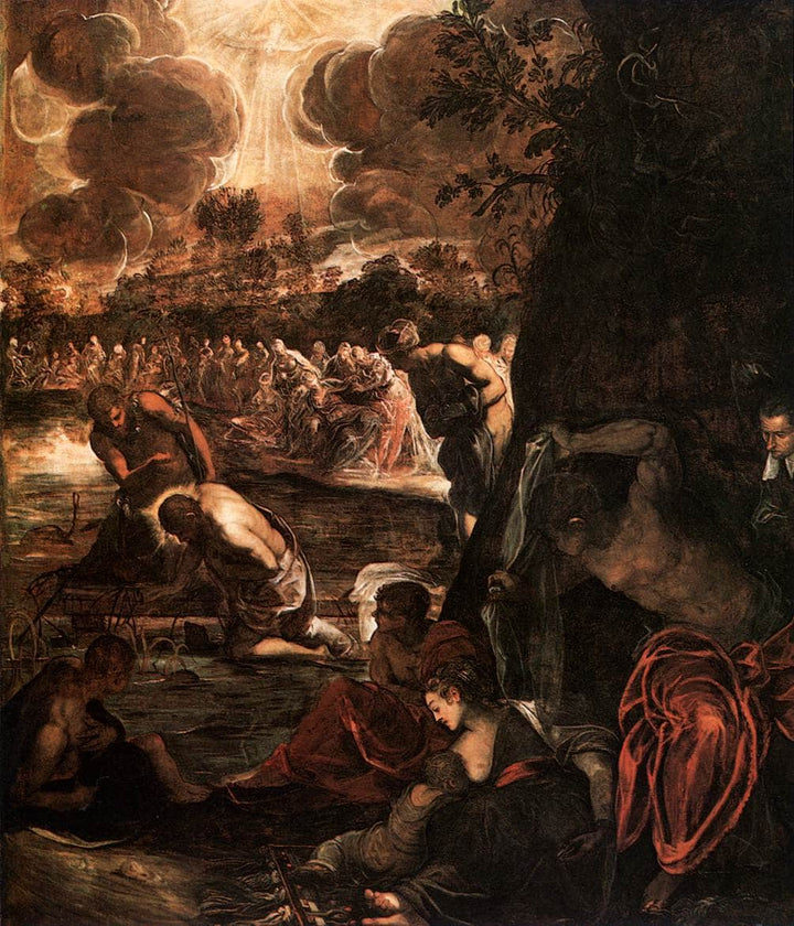 The Baptism of Christ by Tintoretto — hand-painted cultural oil painting reproduction on canvas