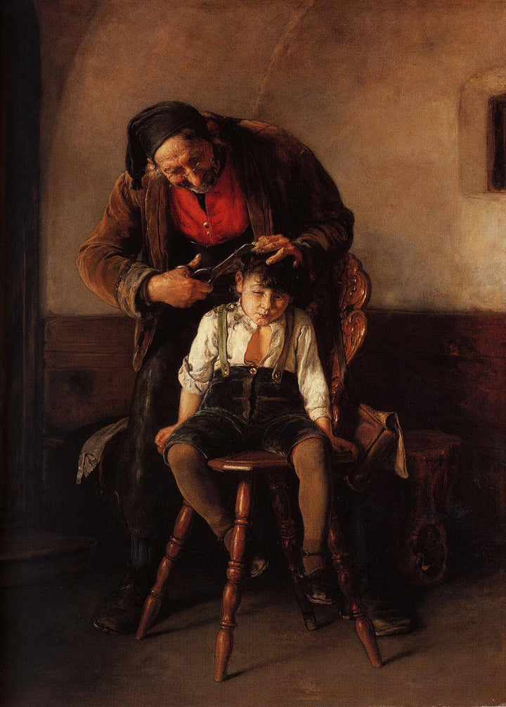 The barber by Nikolaos Gyzis — hand-painted portrait oil painting reproduction on canvas