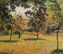 The Barn, Morning, Eragny by Camille Pissarro — rural oil painting wall art, Impressionism