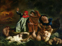 The Barque of Dante (Dante and Virgil in the Underworld) by Eugene Delacroix — hand-painted cultural oil painting reproduction on canvas
