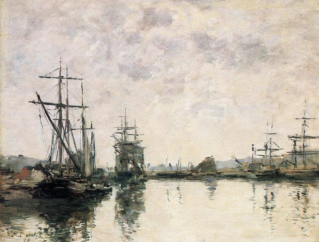The Basin at Deauville by Eugene Boudin — hand-painted nautical oil painting reproduction on canvas