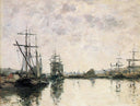 The Basin at Deauville by Eugene Boudin — ships oil painting wall art, Impressionism