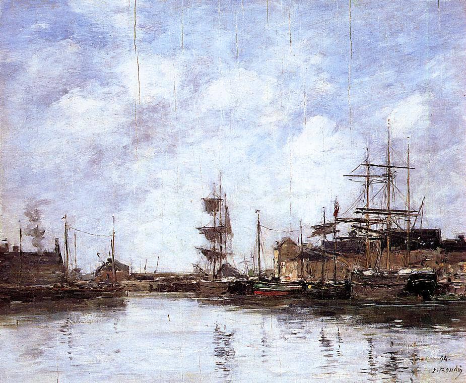 The Basin at Fecamp by Eugene Boudin — hand-painted cultural oil painting reproduction on canvas
