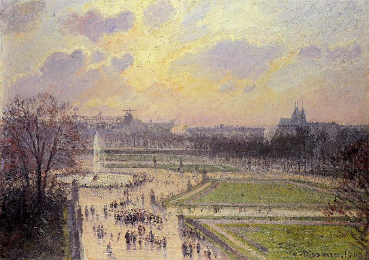 The Bassin des Tuileries, Afternoon - Camille Pissarro