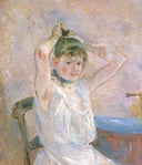 The Bath (Girl Arranging Her Hair) by Berthe Morisot — vintage oil painting wall art, Impressionism