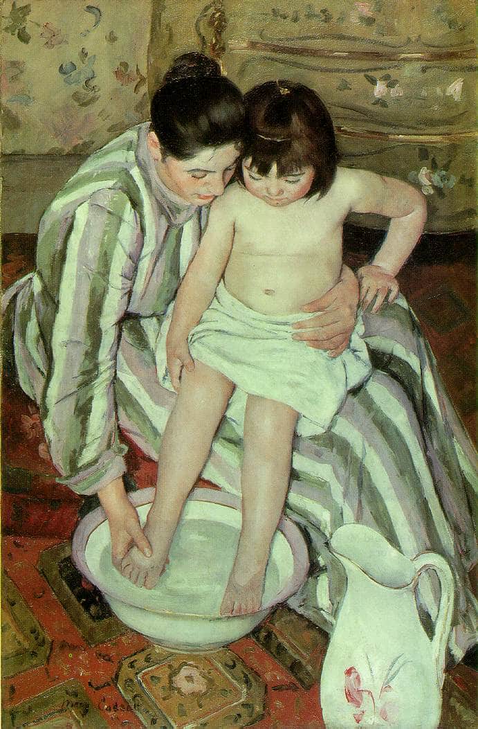 The Bath by Mary Cassatt, hand-painted portrait oil painting reproduction on canvas