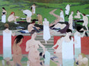 The Bath, Summer Evening by Felix Vallotton — seascapes oil painting wall art, Art Nouveau Modern
