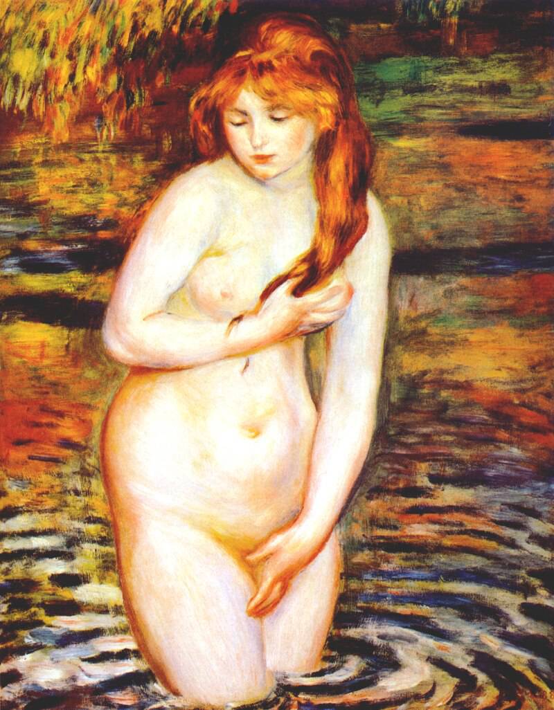 The Bather (After the Bath) - Pierre-Auguste Renoir