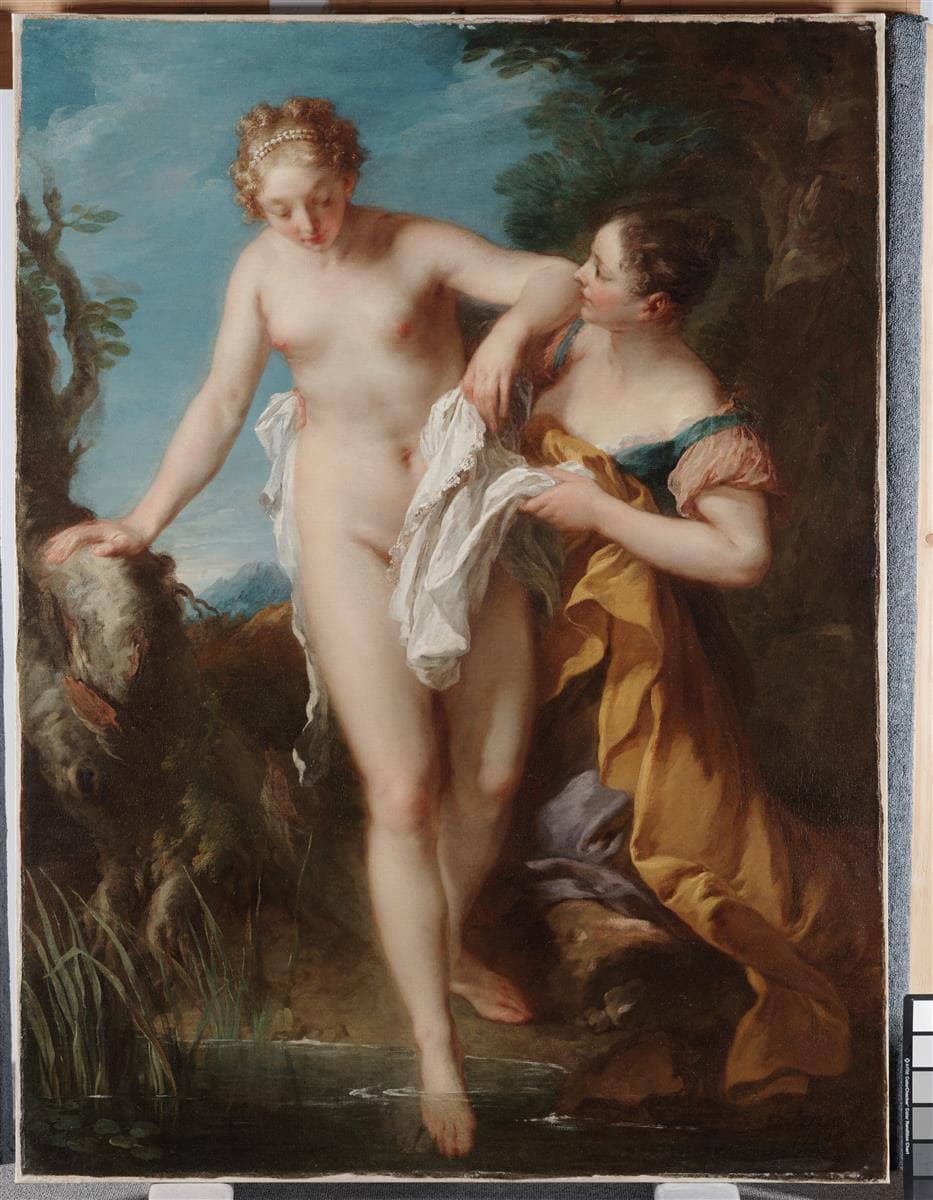 The Bather by François Lemoyne — hand-painted cultural oil painting reproduction on canvas