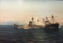 The Battle of Angamos by Thomas Somerscales — ships oil painting wall art