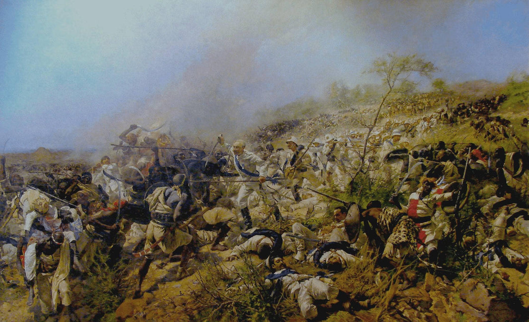 The Battle of Dogali (on January 26th, 1887) by Michele Cammarano — hand-painted landscape oil painting reproduction on canvas